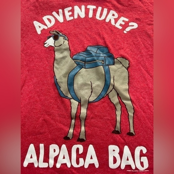 ADVENTURE?  Alpaca Bag Youth Small Kid’s Summer T-Shirt - Picture 2 of 2